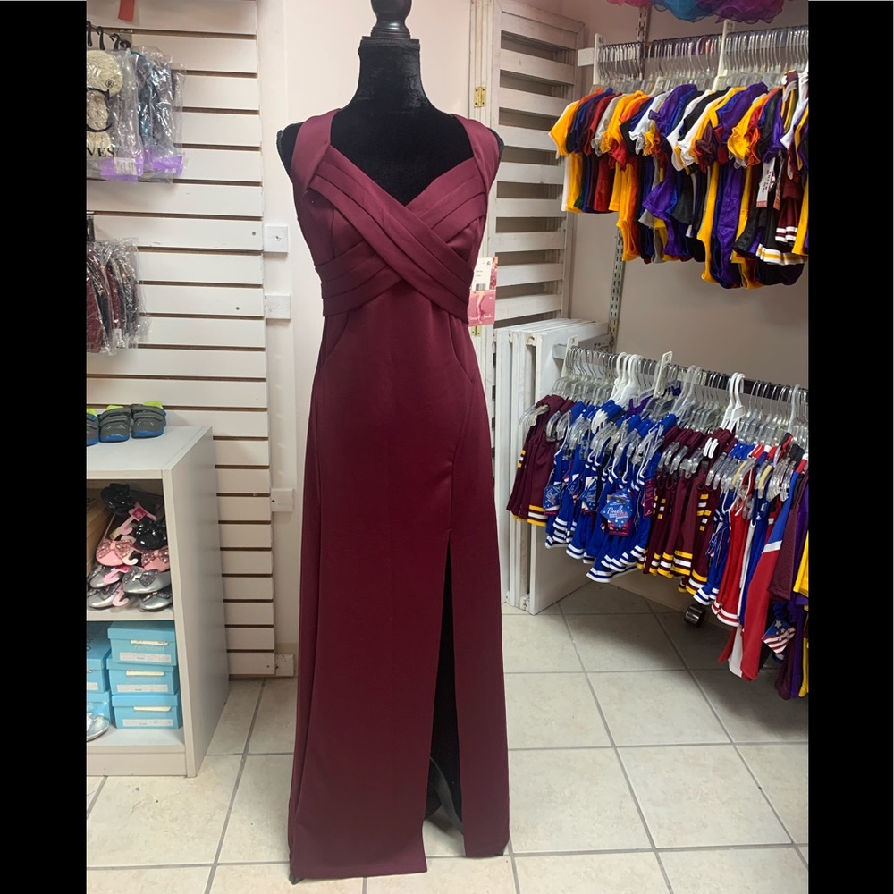 Size XL Ruched Exposed Zip Back Prom Homecoming Bridesmaid Mom Bride Dress NWT